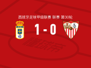  皇家奥维耶多1-0塞维利亚，比尼亚斯一击制胜