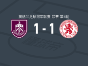 伯恩利1-1米德尔斯堡，艾丹-莫里斯破僵，拉霍贝尔扳平