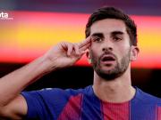 少见，费兰-托雷斯五大联赛生涯第三次头球破门