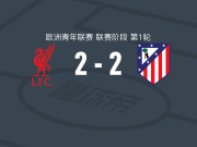 利物浦U19 2-2马德里竞技U19，塔拉-恩迪亚耶破门，Adrian Lis救主