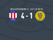利森B队4-1大胜兹林B队取捷丙4连胜，弗拉迪米尔-佩里希奇梅开二度，丹尼尔-陶拉建功