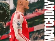 阿森纳官方发布对阵曼城的预热海报：萨利巴单人出镜