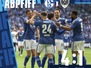 比赛结束！！沙尔克 4-1 明斯特普鲁士多点开花...