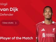 第100分钟绝杀，范戴克当选默西塞德德比全场最佳球员