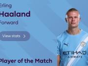 打入唯一进球，哈兰德当选曼城客战伯恩利全场最佳球员
