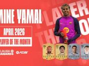 3场贡献2球2助攻，亚马尔当选西甲4月最佳球员