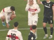 身体不适，斯图加特球员哈努斯在比赛中呕吐