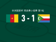 喀麦隆3-1科摩罗，丹尼-纳马索传射，姆伯莫破门