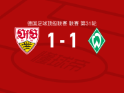斯图加特1-1云达不莱梅，斯特奇先拔头筹，德米罗维奇扳平