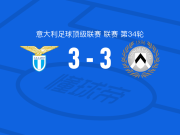 拉齐奥3-3乌迪内斯，埃希兹布首开记录，丹尼尔-马尔蒂尼扳平比分