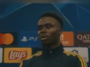 萨卡：平局不算遭，我们有信心回到主场完成任务