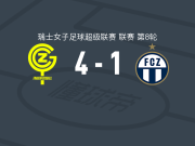 草蜢女足4-1大胜苏黎世女足，凯拉-麦克纳双响，玛尔塔-卡萨利亚点射破门
