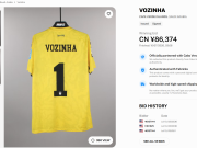 A Cape Verdean goalkeeper's match jersey sold for €11,000, equivalent to approximately 86,000 RMB.