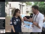 Female fans showed their support for Argentina and Messi by wearing blue and white nail polish and holding a Goat mascot plush toy.