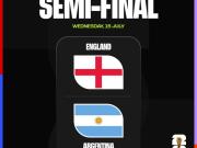 Starting lineup changes for the World Cup semi-final: England changes full-back, Argentina starts with Simeone.