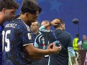 Argentine players examined water bottles after the match, presumably because Pickford had posted a penalty-saving strategy guide.