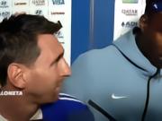 In the mixed zone, Guillermo del Gué wished Messi good luck in the final in Spanish, to which Messi responded with "thank you."