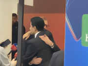 很和谐，赛后巴黎主席纳赛尔和拜仁CEO德雷森拥抱致意