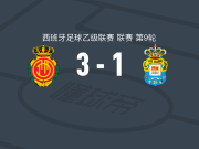 马略卡3-1拉斯帕尔马斯，阿德里安-富恩特斯1传1射，阿莱士-萨拉破门