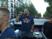 During Spain's championship parade, Borja became a DJ, playing music for his teammates and fans.