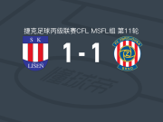 利森B队1-1布尔诺二队遭捷丙4连平，stepan konecny打破僵局，马丁-罗利内克扳平