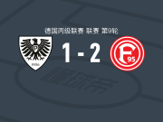 杜塞尔多夫2-1逆转明斯特普鲁士，埃里克-霍特曼、安德烈亚斯-穆勒建功