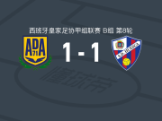 阿尔科孔1-1韦斯卡，道格拉斯-奥雷利奥打破僵局，埃斯特万-阿帕里西奥扳平比分