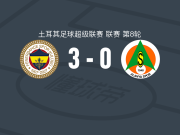 费内巴切3-0大胜阿拉尼亚体育，韦达特-穆里奇破门，阿克蒂尔科奥卢替补1射1传