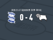 德比郡U21 4-0大胜伯明翰U21，查利-史密斯、基伦-鲁宾逊破门