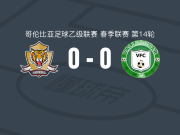 老虎0-0瓦勒度帕尔，双方互有攻守遭哥伦乙3连平