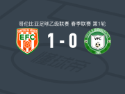 恩维加多1-0瓦勒度帕尔，Gendry Cuervo打进全场唯一进球
