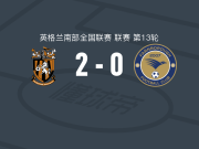 福克斯通2-0法恩伯勒，H. Kedwell建功，Bobby Kelman锁定胜局