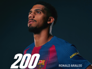 对阵马竞替补出场，阿劳霍达成巴萨200场里程碑