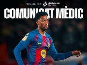 巴萨官方：巴尔德左大腿股二头肌受伤，康复过程需要大约4周