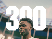 作为队长首发出战，萨卡迎来阿森纳一队生涯第300场里程碑