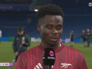 萨卡：听到球迷们突然庆祝，我大概就知道其他比赛发生了什么