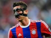 莱万上次戴面具：一点也不好受，影响我观察皮球和对手