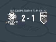 阿拉拉特亚美尼亚2-1诺亚，桑德罗-利马破门