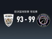 欧篮联战报：巴黎99-93迪拜，德维恩-培根24分