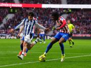 半场战报：马竞1-1皇家社会，瑟洛特破旧主，索莱尔闪电扳平