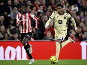 半场战报：毕包0-0巴萨，坎塞洛差点乌龙，伊尼亚基进球无效