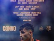 巴萨欧冠客战纽卡大名单：拉菲尼亚、莱万在列，加维随队