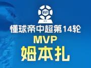 懂球帝2026赛季中超第14轮MVP：姆本扎
