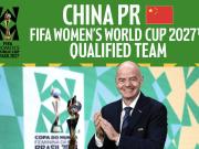 因凡蒂诺：祝贺中国女足晋级2027年世界杯，愿你们再创辉煌