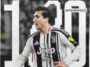  生涯里程碑，米雷蒂第100次代表尤文一线队出战正式比赛