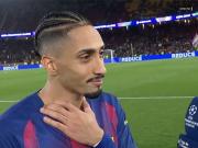 拉菲尼亚：下半场我们加强了控制，第四个球让我们稳住阵脚